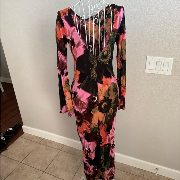 Floral Long Sleeve Maxi Dress - Picture 3 of 5